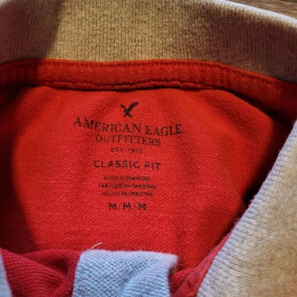 American Eagle Outfitters AEO Classic Fit Pique Polo Button Up Shirt Mens Medium - Picture 4 of 7